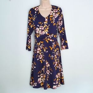 NWOT Como Blu Navy Floral Knit Dress